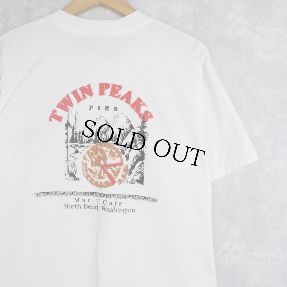 画像1: 90's TWIN PEAKS USA製 "Mar-T Cafe" Movie T-shirt L (1)