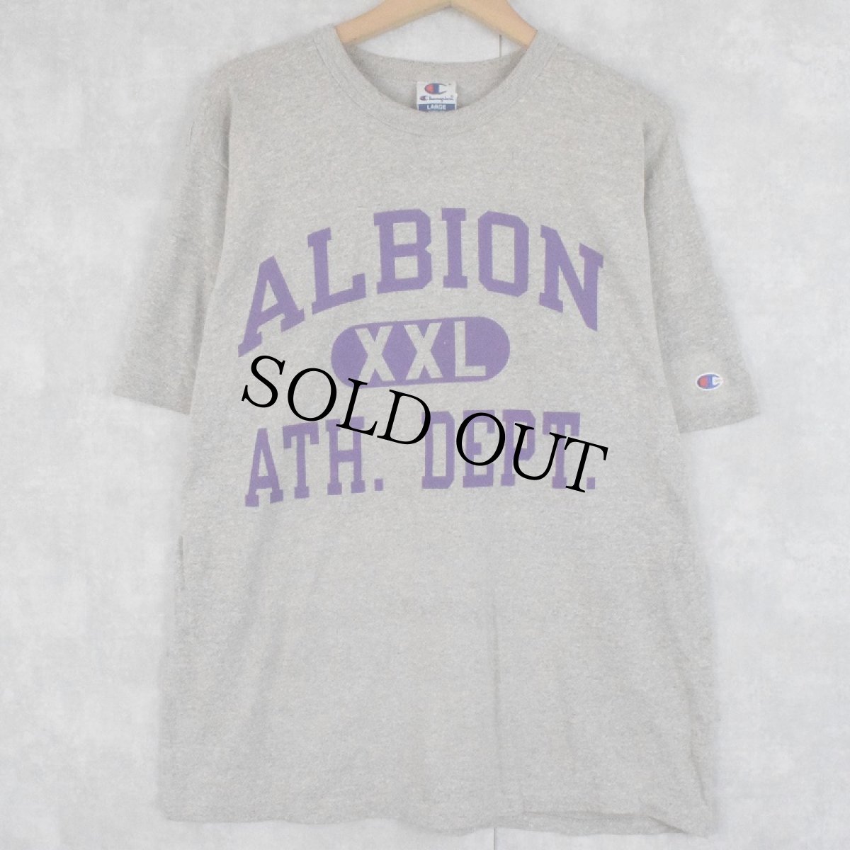 画像1: 90's Champion USA製 "ALBION ATH. DEPT." プリントTシャツ L (1)