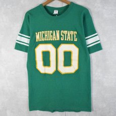 画像1: 80's Champion トリコタグ USA製 "MICHIGAN STATE 00" フットボールTシャツ L (1)