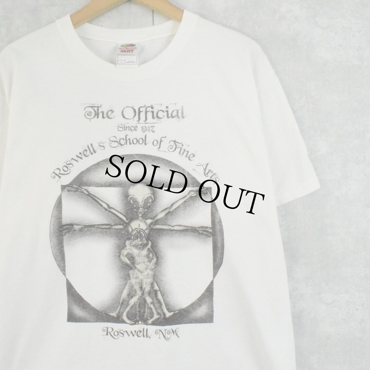 画像1: 2000's "Roswell School of Fine Arts" パロディプリントTシャツ L (1)