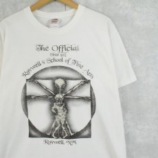 画像1: 2000's "Roswell School of Fine Arts" パロディプリントTシャツ L (1)