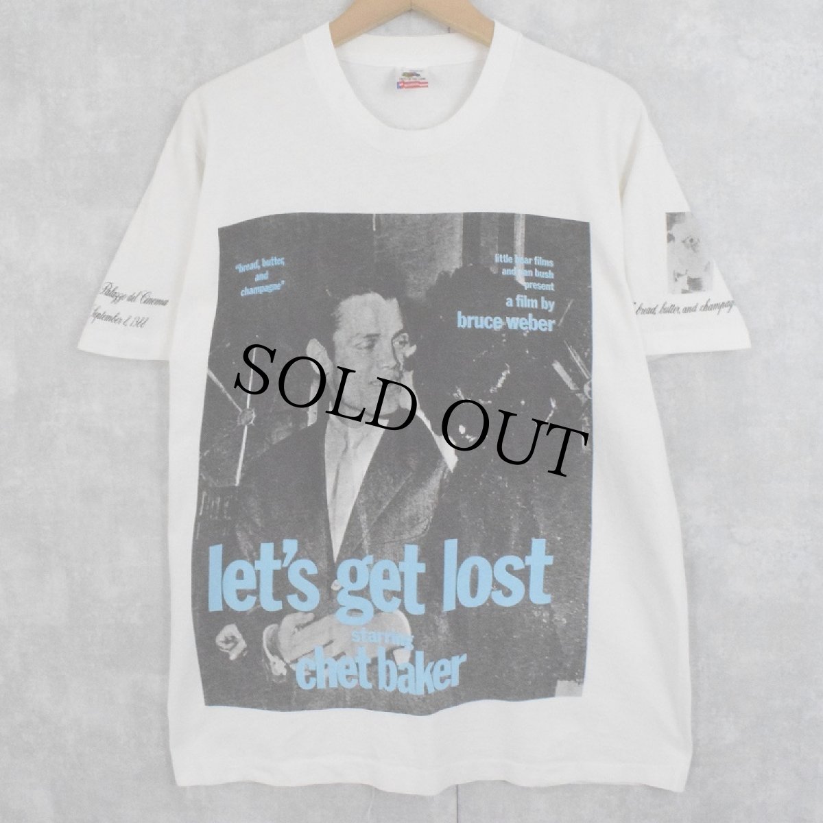 画像1: 90's BRUCE WEBER USA製 "let's get lost starring chet baker" フォトプリントTシャツ L (1)