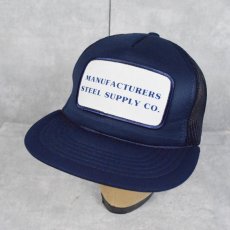 画像1: "MANUFACTURERS STEEL SUPPLU CO." スチール加工業者ワッペン付きスナップバックメッシュキャップ NAVY (1)