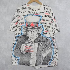 画像1: 90's Uncle Sam "SAVE THE EARTH" 大判プリントTシャツ (1)