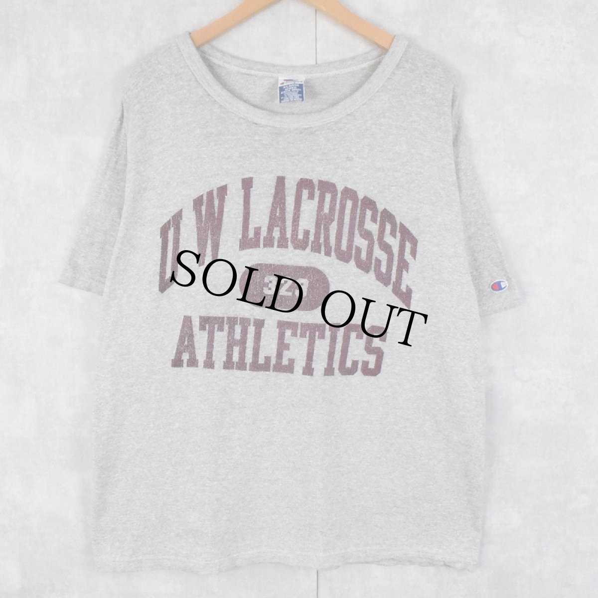 画像1: Champion "U W LACROSSE ATHLETICS" プリントTシャツ XL (1)