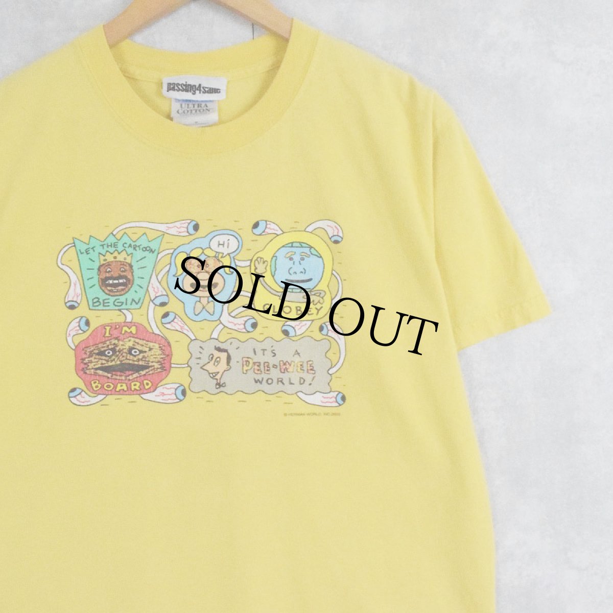 画像1: 2000's "IT'S A PEE-WEE WORLD" イラストプリントTシャツ M (1)