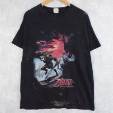 画像1: 2000's ZELDA "Twilight Princess" ゲームキャラクタープリントTシャツ BLACK L (1)