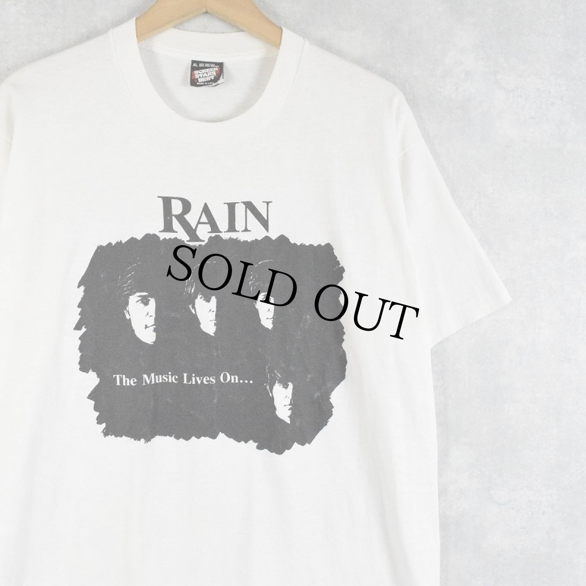 画像1: 90's RAIN USA製 "The Music Lives On..." トリビュートバンドTシャツ XL (1)