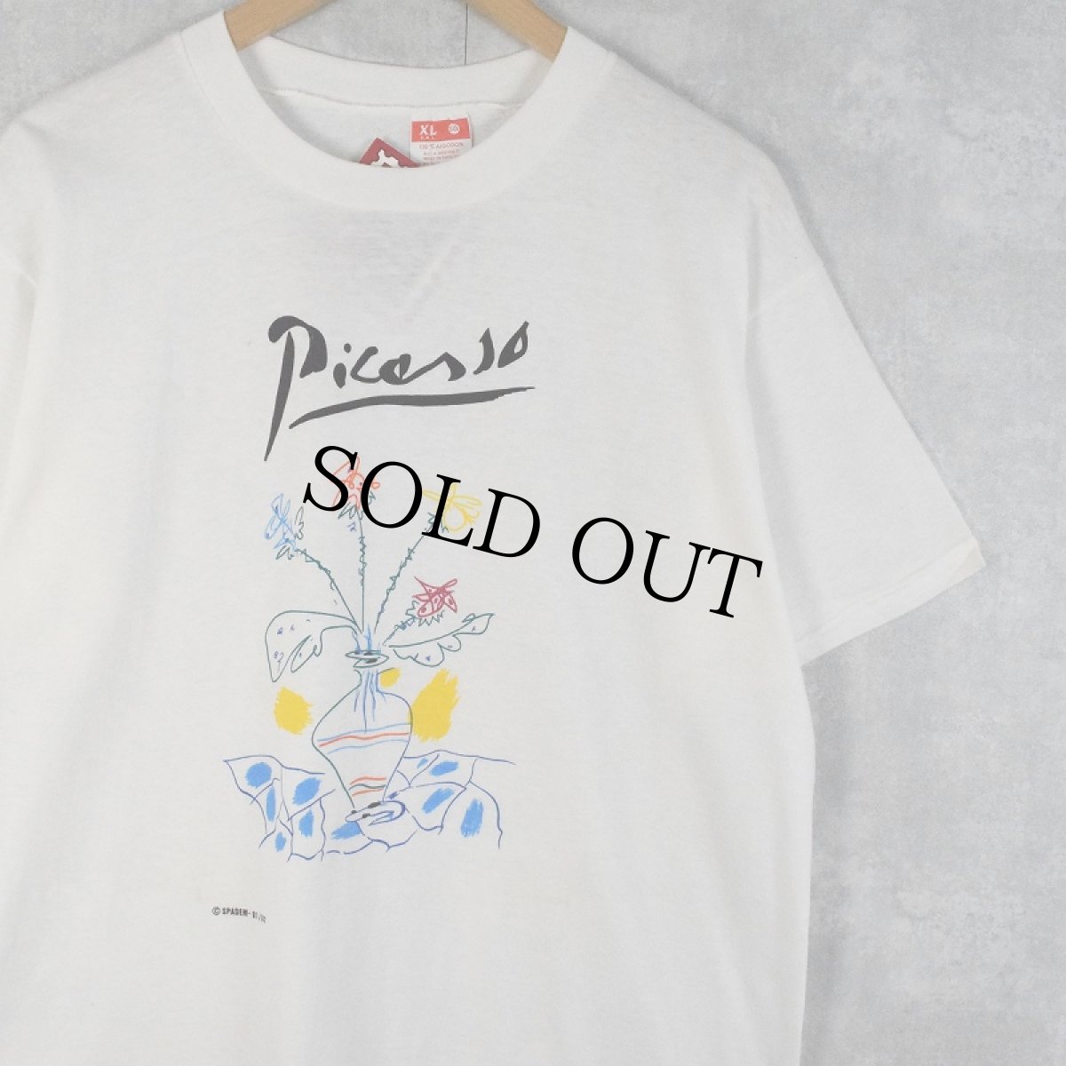 画像1: 90's Pablo Picasso “Flower in Vase” アートプリントTシャツ XL DEADSTOCK (1)