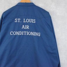 画像1: 70's SIX GUN USA製 "ST.LOUIS AIR CONDITIONING" 刺繍入り ワークジャケット XXXL (1)