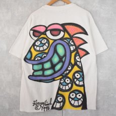 画像2: 90's Gary Hirsch アートプリントTシャツ XL (2)