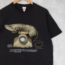 画像1: 90's SALVADOR DALI "Lobster Telephone" アートプリントTシャツ L (1)