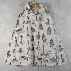 画像1: 80〜90's MICHIGAN RAG "Lighthouse Pattern" Cotton Parka L/XL (1)