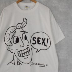 画像1: 90's Patrick Mccurdy "SEX! BEER!" アートプリントTシャツ XL (1)