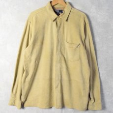 画像1: POLO Ralph Lauren 比翼ボタン ディアスキンシャツ XL (1)