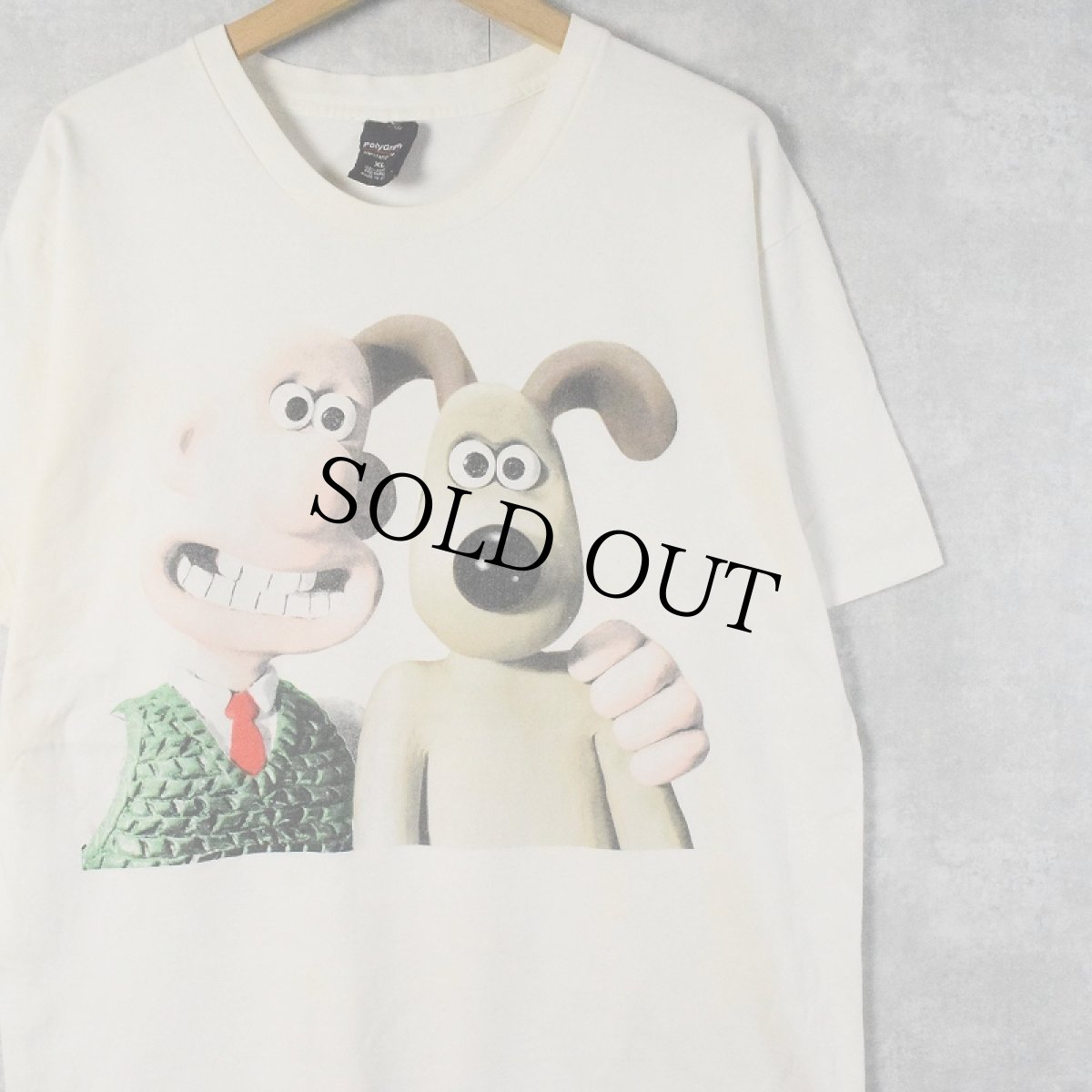 画像1: 90's WALLACE & GROMIT アニメキャラクタープリントTシャツ XL (1)