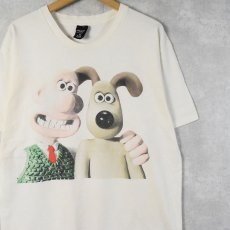 画像1: 90's WALLACE & GROMIT アニメキャラクタープリントTシャツ XL (1)