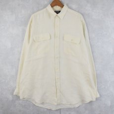 画像1: POLO Ralph Lauren "WHITE IELD" リネンシャツ L (1)