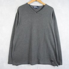 画像1: POLO Ralph Lauren Vネック フットボールロンT XL (1)