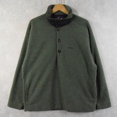 画像1: 90's Patagonia ロゴ刺繍 プルオーバーフリースジャケット L (1)