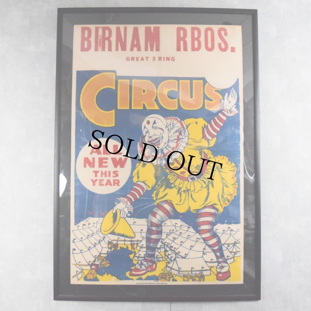 画像1: VINTAGE BIRNAM ROBS. GREAT 3 RING CIRCUS Poster (1)