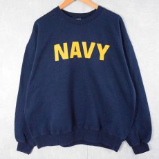 画像1: SOFEE "NAVY" 前V プリントスウェット NAVY XL (1)