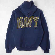 画像1: 90's SOFEE USA製 "NAVY" リフレクタープリントスウェット NAVY M (1)