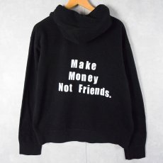 画像1: POLO Ralph Lauren "Make Money Not Friends." ロゴ刺繍 プリントスウェットフーディー BLACK XL (1)