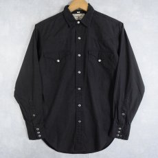 画像1: 80's Ralph Lauren "WESTERN WEAR" コットン ウエスタンシャツ BLACK SIZE10 (1)