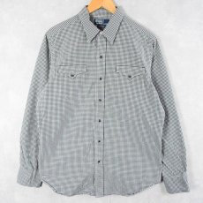 画像1: POLO Ralph Lauren "WESTERN" ギンガムチェック柄 ウエスタンシャツ L (1)