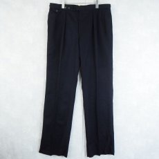 画像2: POLO Ralph Lauren ツータックスラックス NAVY DEADSTOCK W36-39 (2)