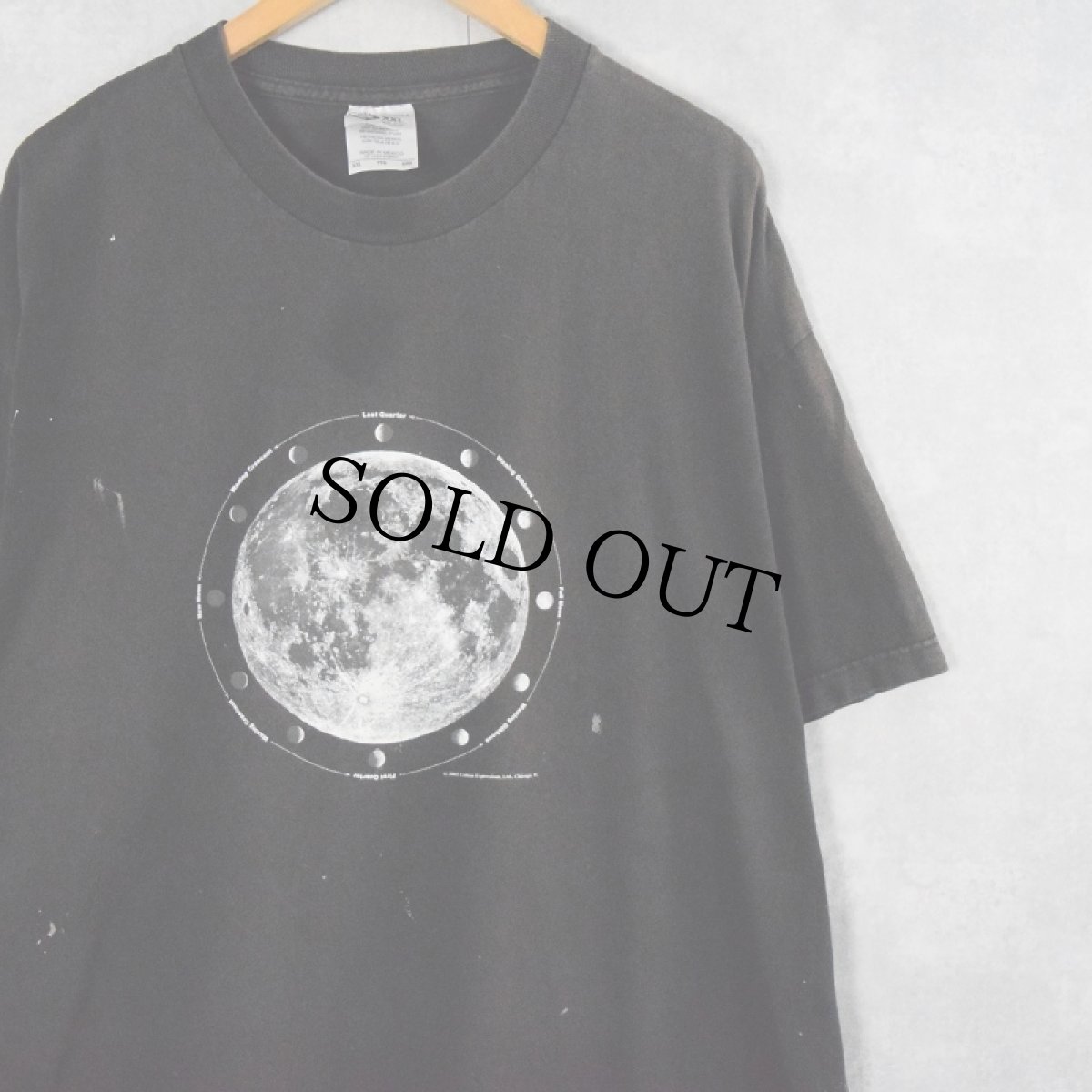 画像1: 2000's 月プリントTシャツ BLACK XXL (1)