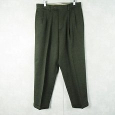 画像1: 90's GAP Premium ツータックウールスラックス KHAKI W33 (1)