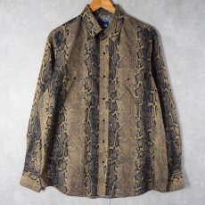 画像1: 80〜90's Wrangler "WESTERN SHIRTS" パイソン柄 ウエスタンシャツ L (1)