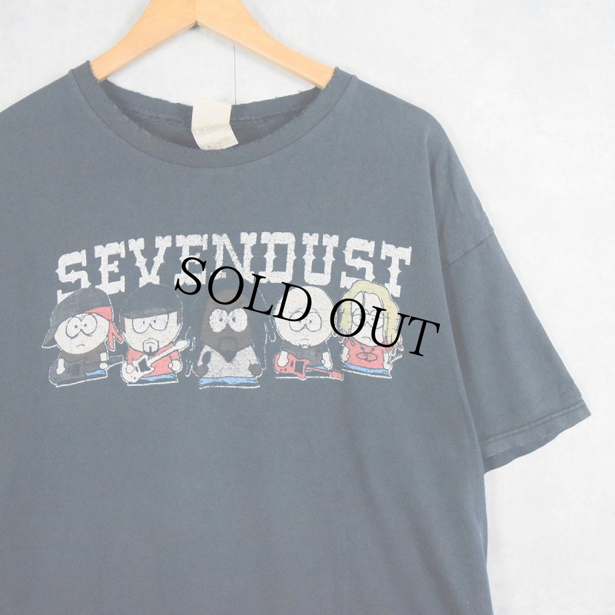 画像1: 2007 SEVENDUST パロディプリント オルタナティヴ・メタルバンド ツアーTシャツ XL (1)