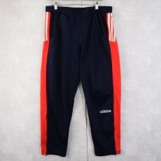 画像1: 90's adidas ロゴ刺繍 サイドライントラックパンツ NAVY M (1)