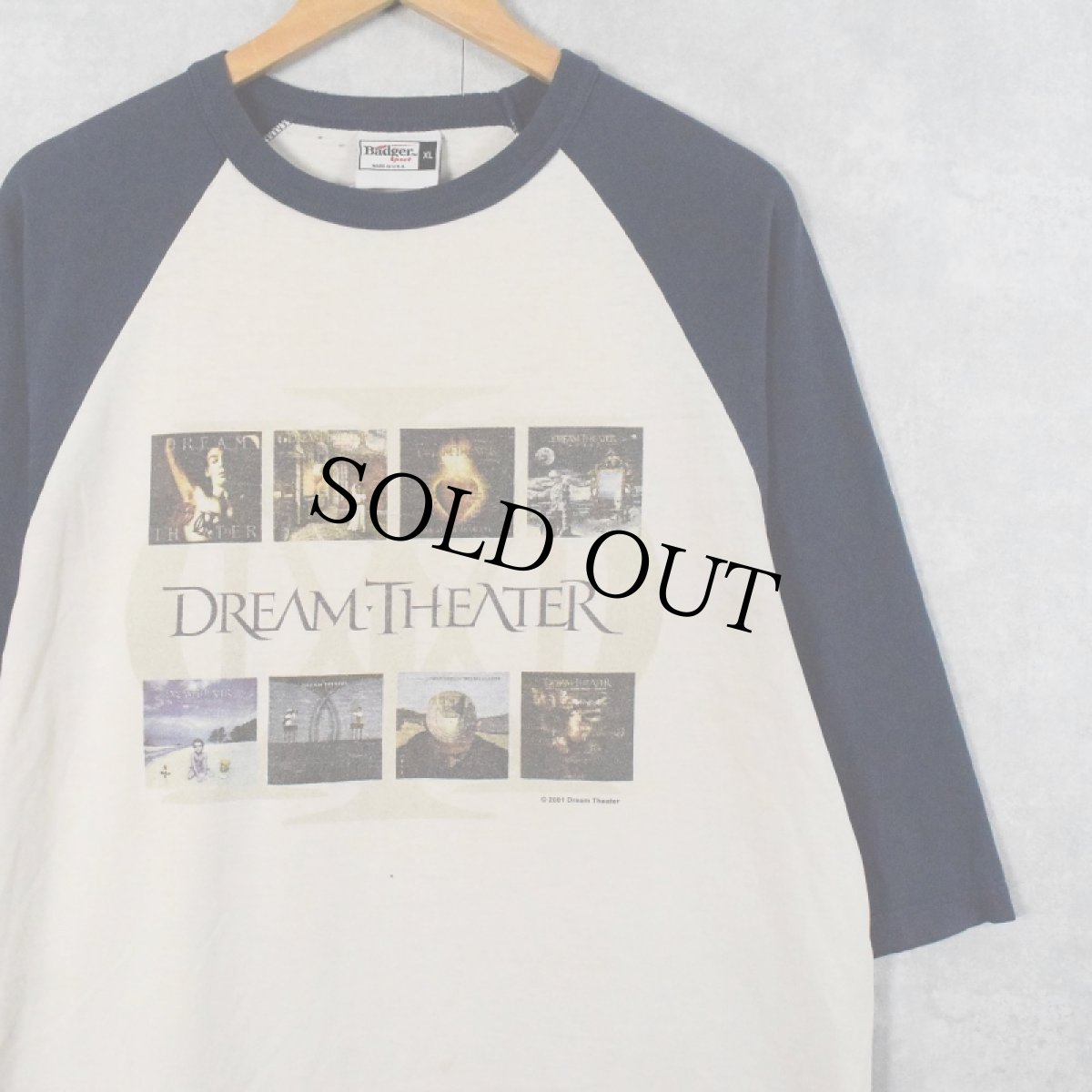 画像1: 2001 DREAM THEATER USA製 プログレッシブ・メタルバンド ラグランTシャツ XL (1)