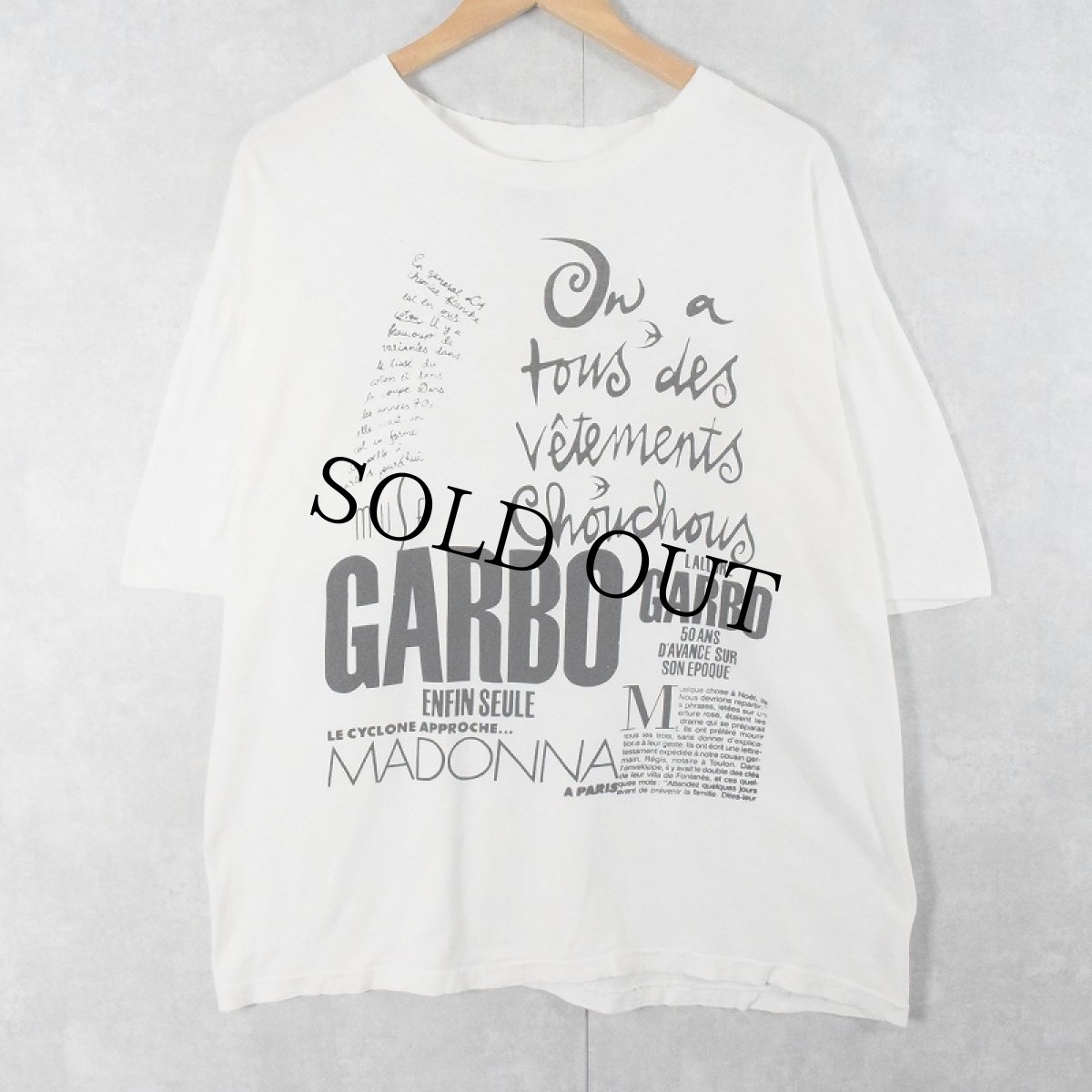 画像1: 80〜90's MADONNA USA製 "GARBO" アーティストプリントTシャツ ONESIZE (1)