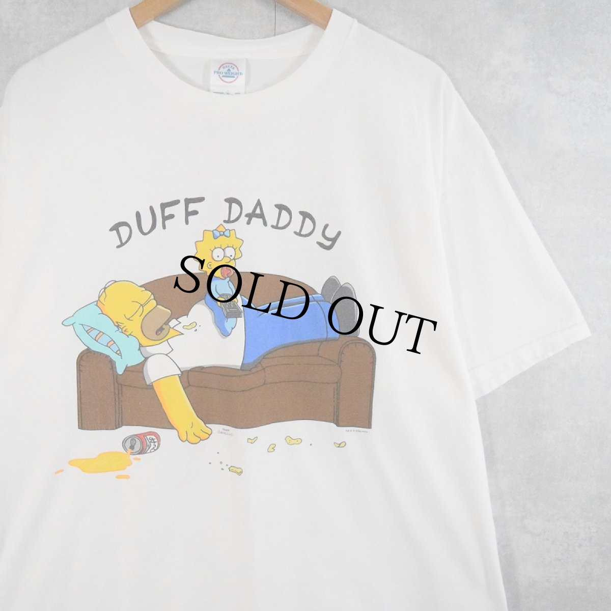 画像1: 2000's THE SIMPSONS "DUFF DADDY" キャラクタープリントTシャツ XL (1)