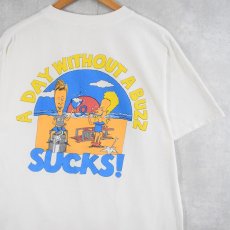 画像1: 90's BEAVIS AND BUTT-HEAD "A DAY WITHOUT A BUZZ" キャラクタープリントTシャツ (1)