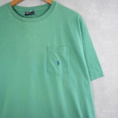 画像1: 90's POLO Ralph Lauren USA製 ロゴ刺繍 ポケ付きTシャツ L (1)