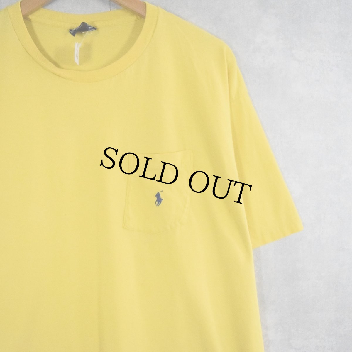 画像1: 90's POLO Ralph Lauren USA製 ロゴ刺繍 ポケ付きTシャツ XL (1)