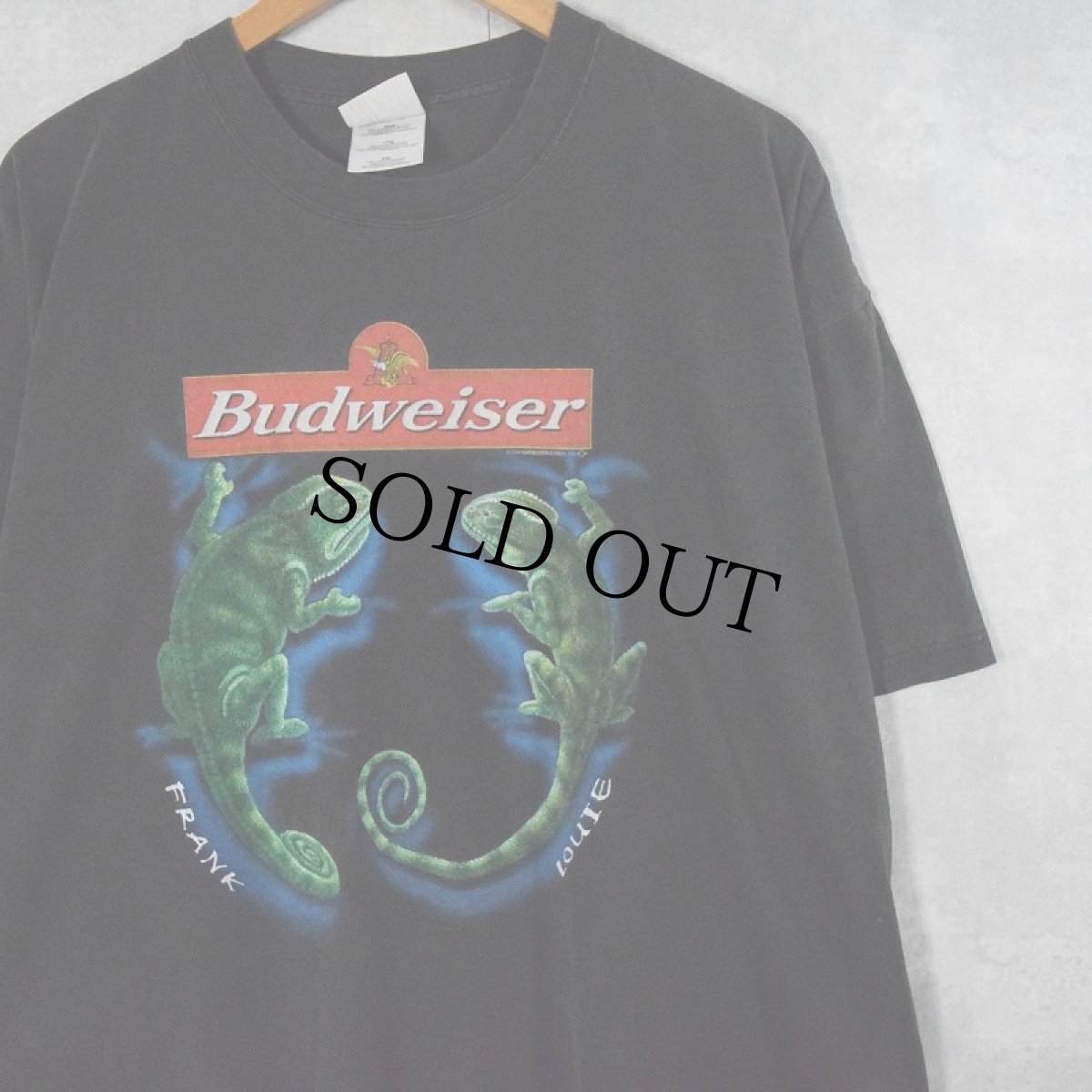 画像1: 2000's Budweiser ビールメーカー プリントTシャツ BLACK XXL (1)