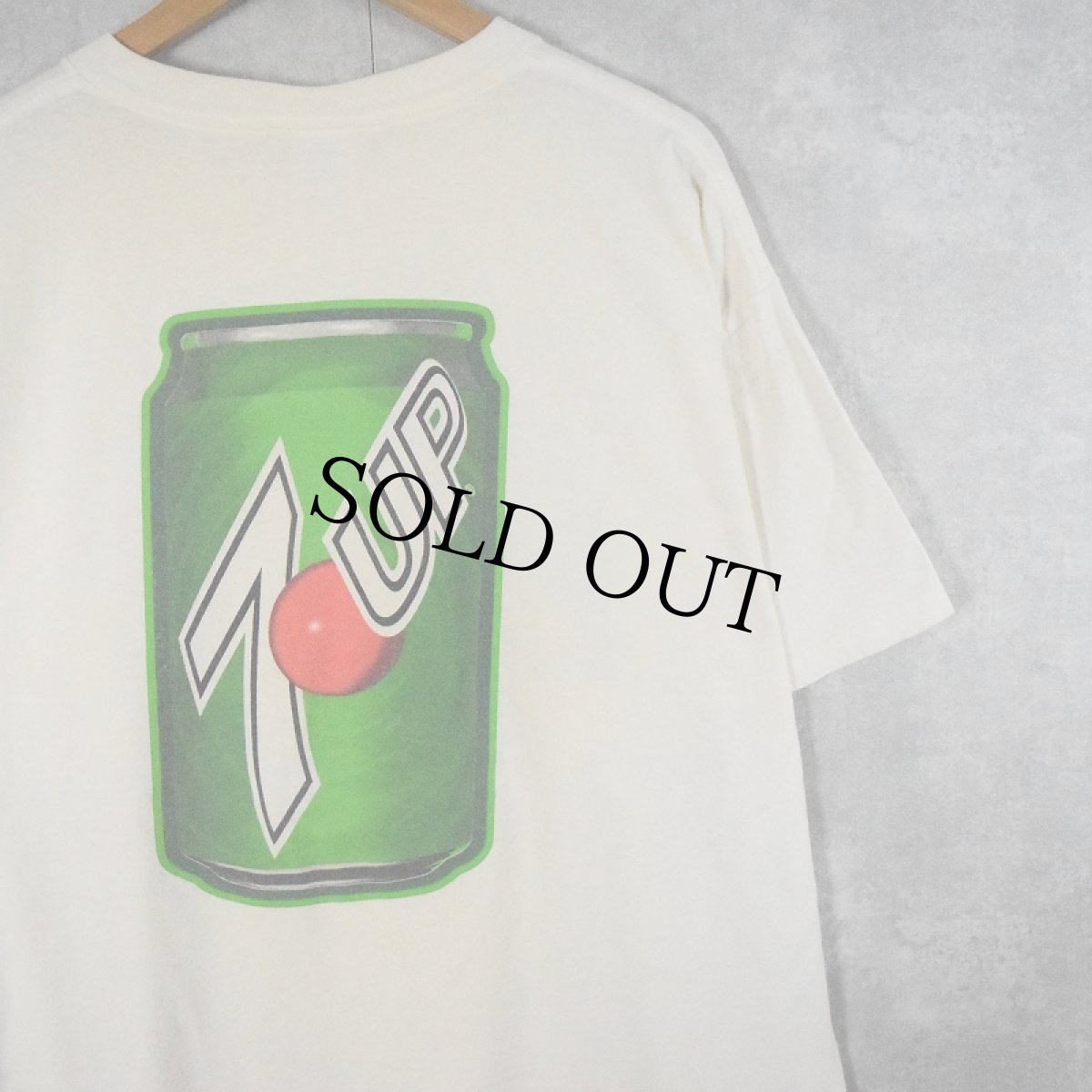 画像1: 7UP "NICE PACKAG!" 飲料メーカープリントTシャツ XL (1)