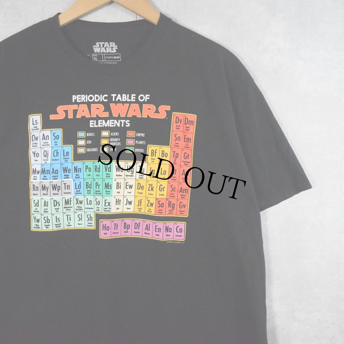 画像1: STAR WARS 周期表プリントTシャツ XL (1)