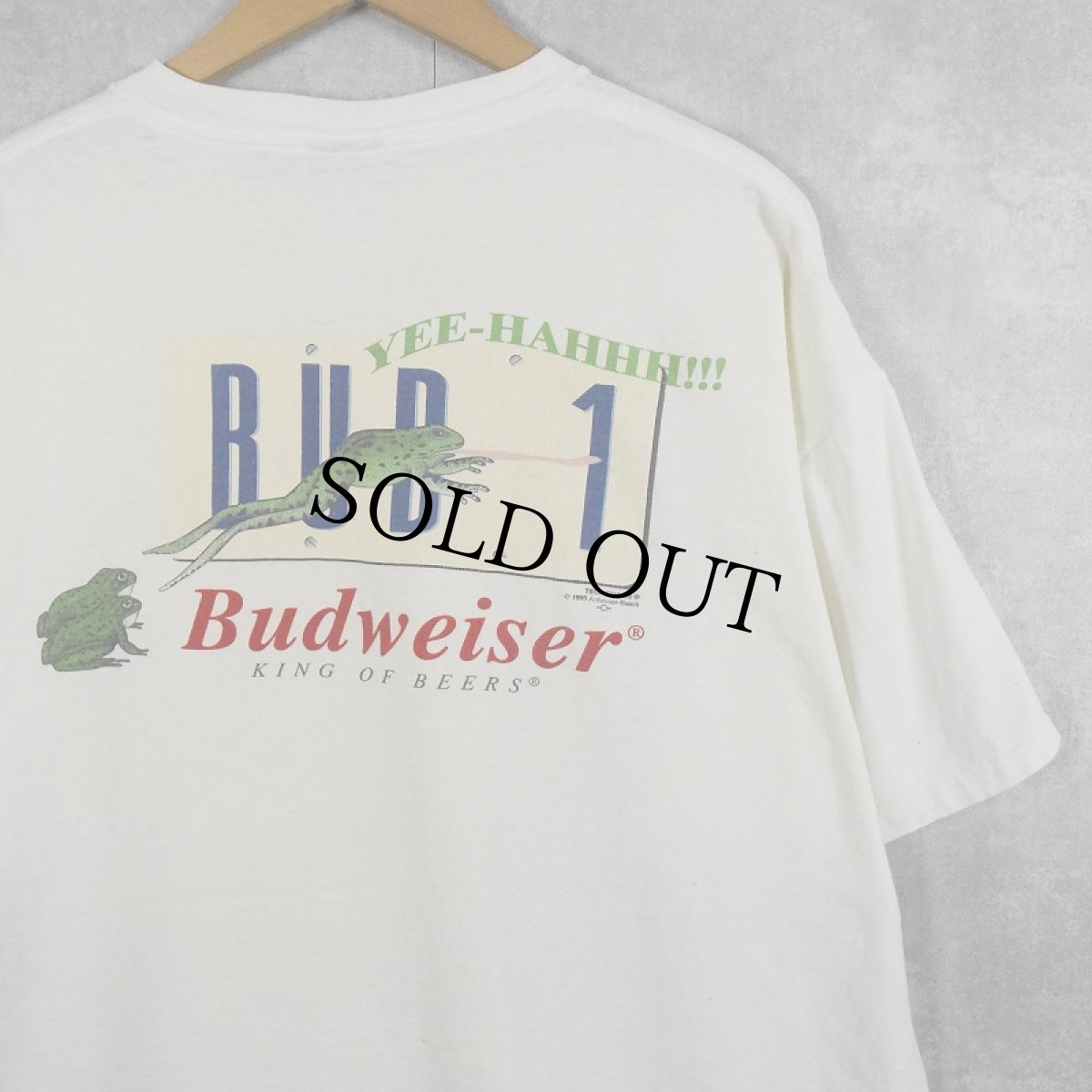 画像1: 90's Budweiser "YEEE-HAHHH!!!" ビールプリントTシャツ XXL (1)