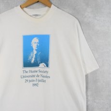 画像1: 90's David Hume USA製 哲学者プリントTシャツ XL (1)