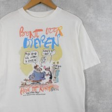 画像1: 90's Hein de Kort "BONT VOOR DIEREN" イラストプリントTシャツ (1)