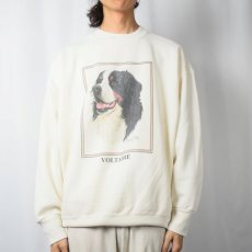 画像2: 90's Robert J May USA製 "VOLTAIRE" 犬プリントスウェット XL (2)