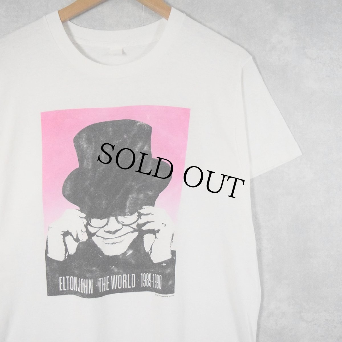 画像1: 80〜90's ELTON JOHN ミュージシャンプリントTシャツ (1)